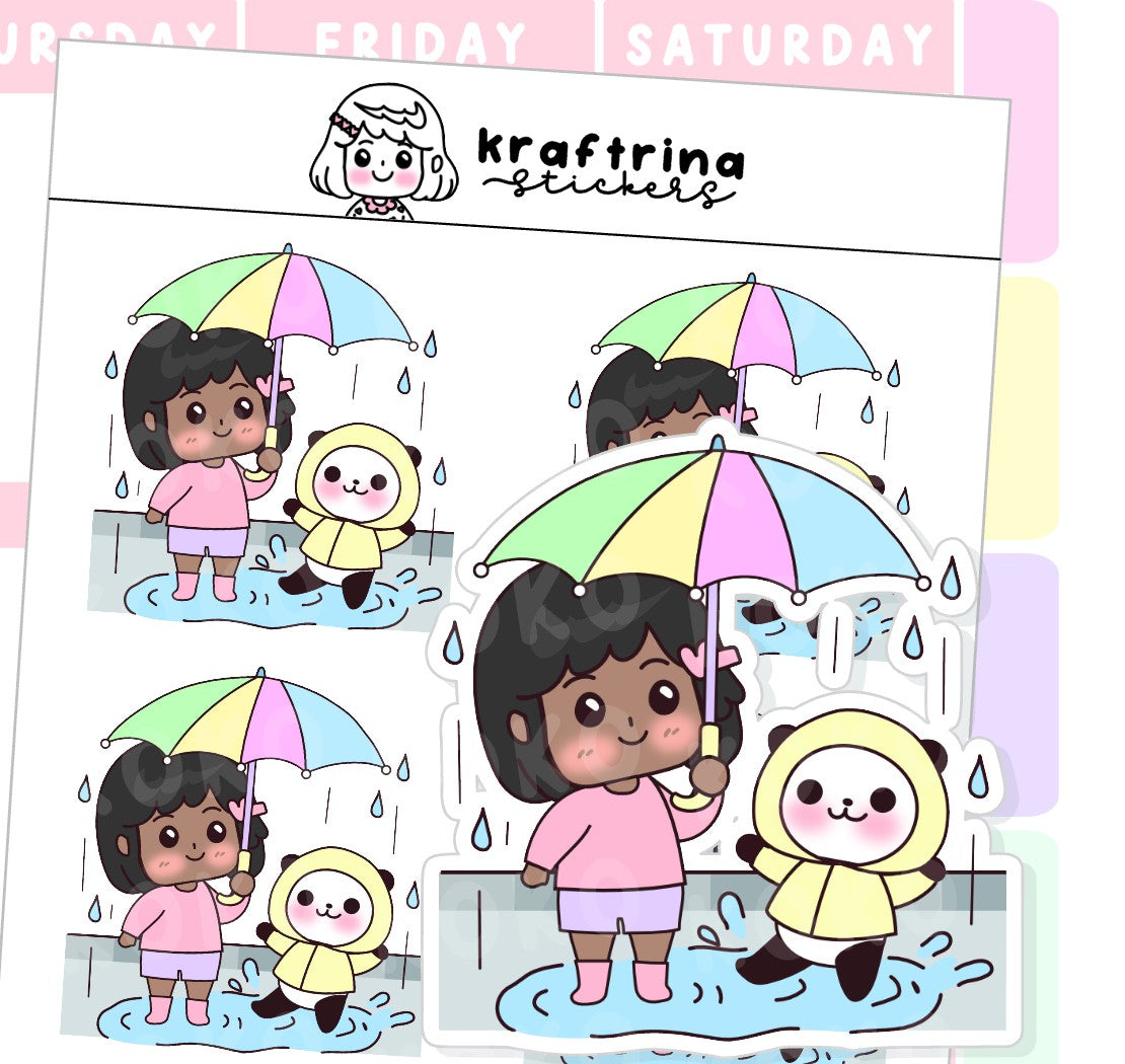 I LOVE THE RAIN BIG STICKERS (66-K010 DECO)